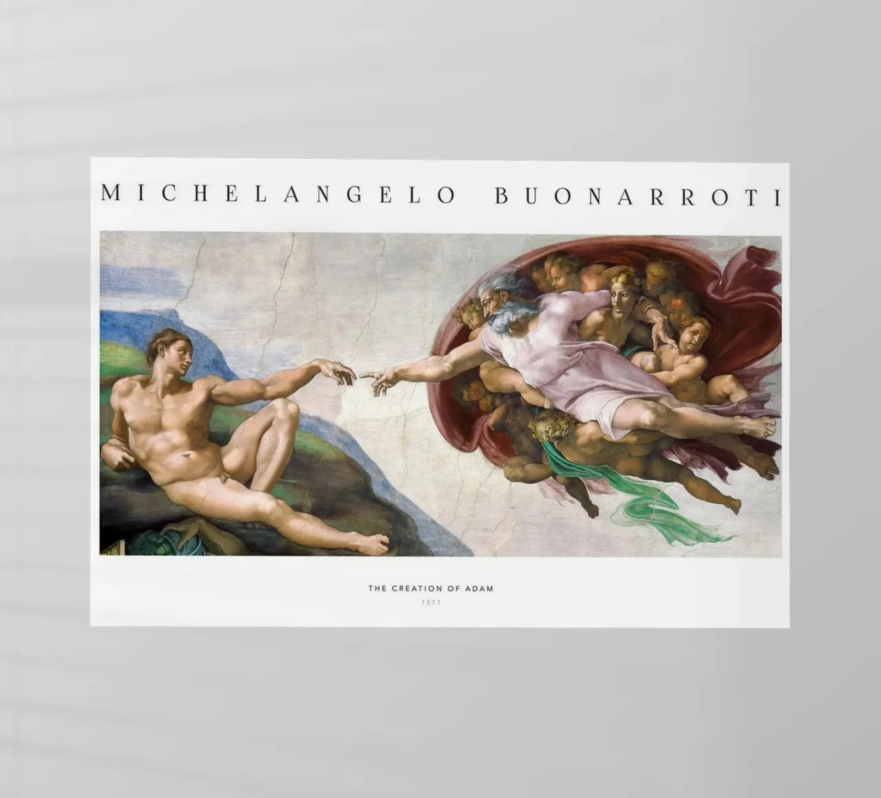 michelangelo - The Creation of adam Backlit Folie von Trending Art Company