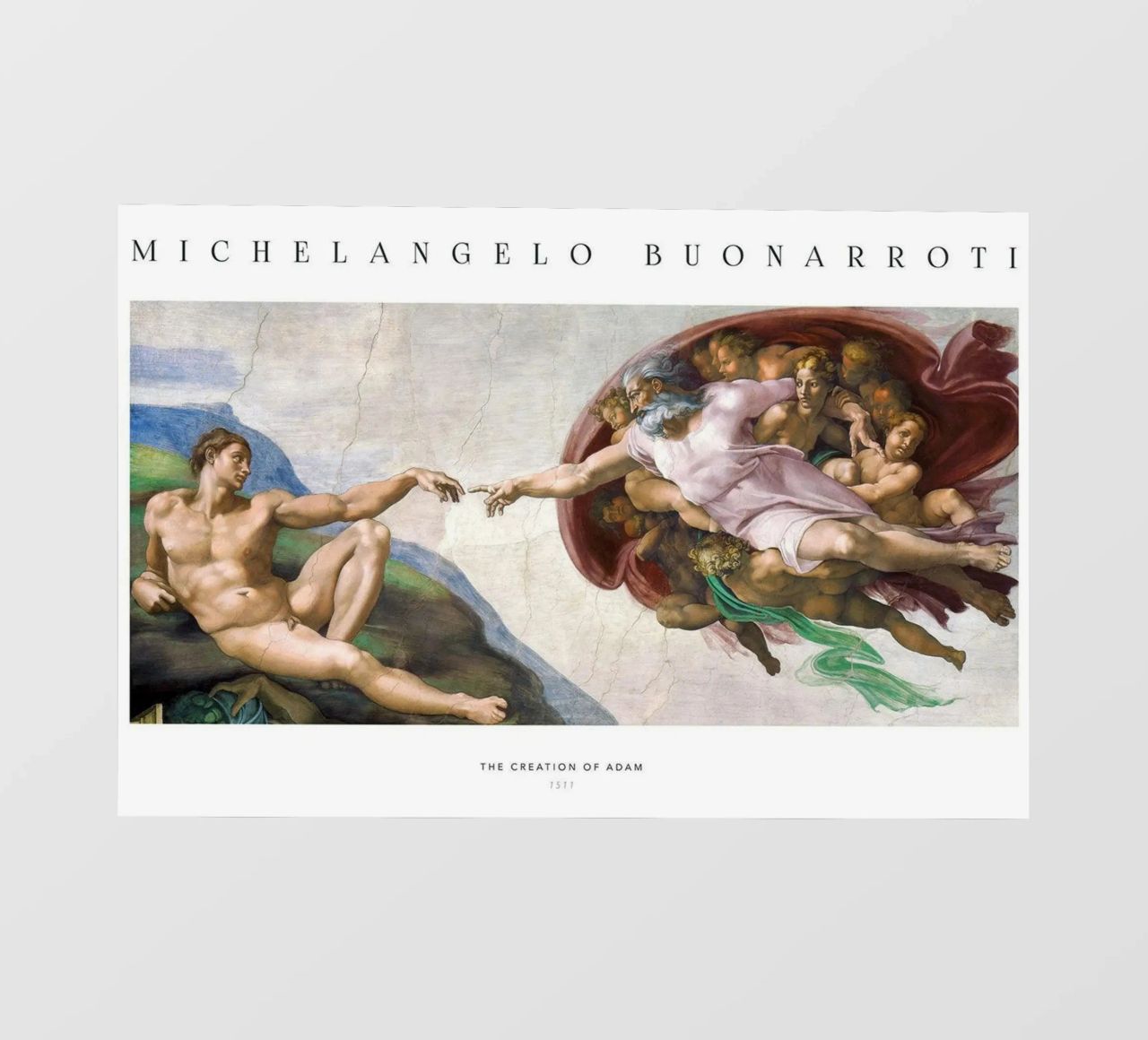 michelangelo - The Creation of adam pellicola backlit da Trending Art Company