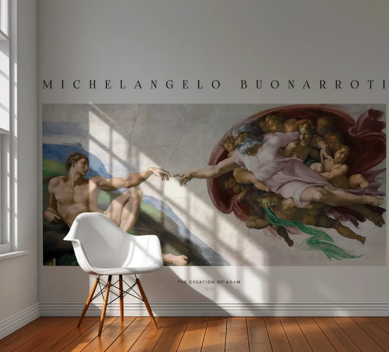 michelangelo - The Creation of adam papel para pared de Trending Art Company