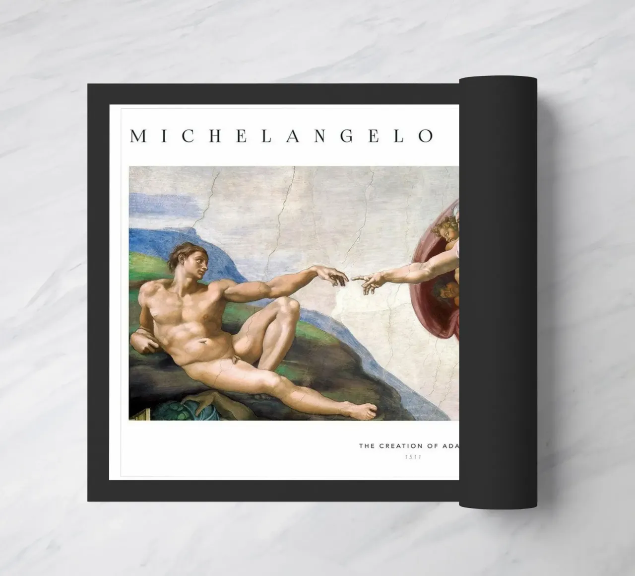 michelangelo - The Creation of adam Fußmatte von Trending Art Company