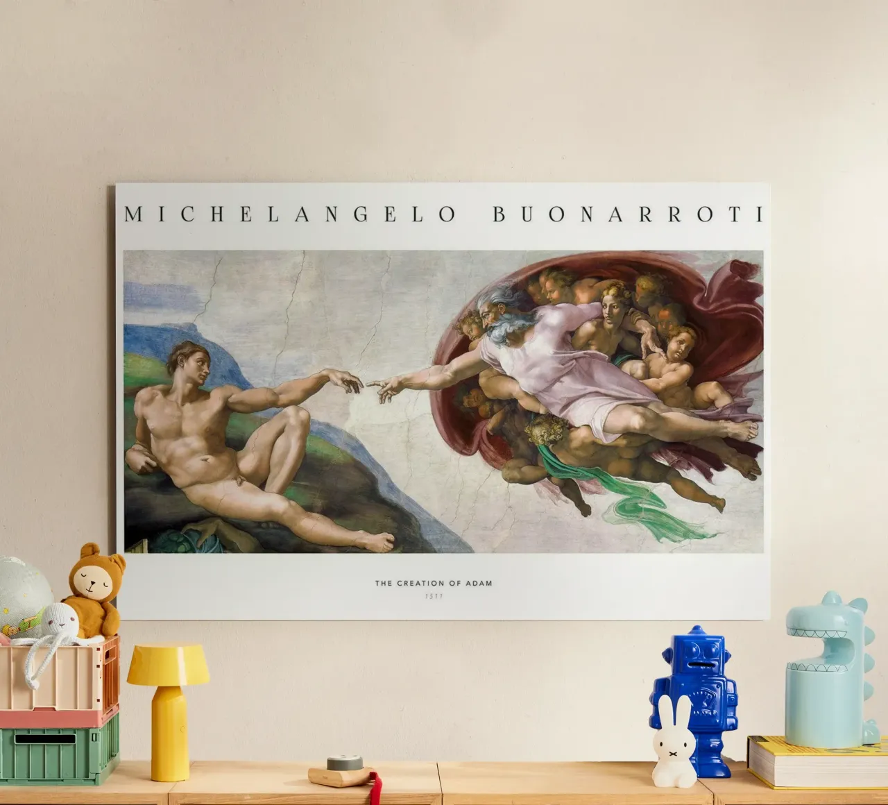 michelangelo - The Creation of adam pannello forex da Trending Art Company