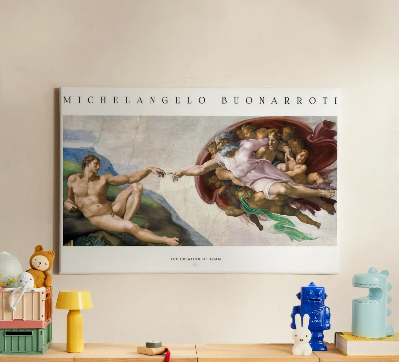 michelangelo - The Creation of adam tela da Trending Art Company