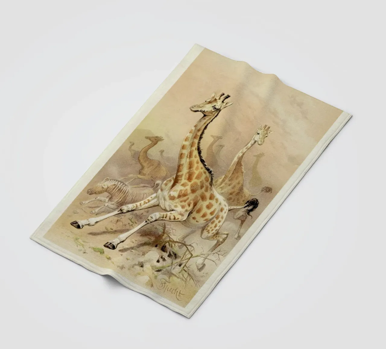 Racing Giraffes fleece blanket by Flora & Fauna