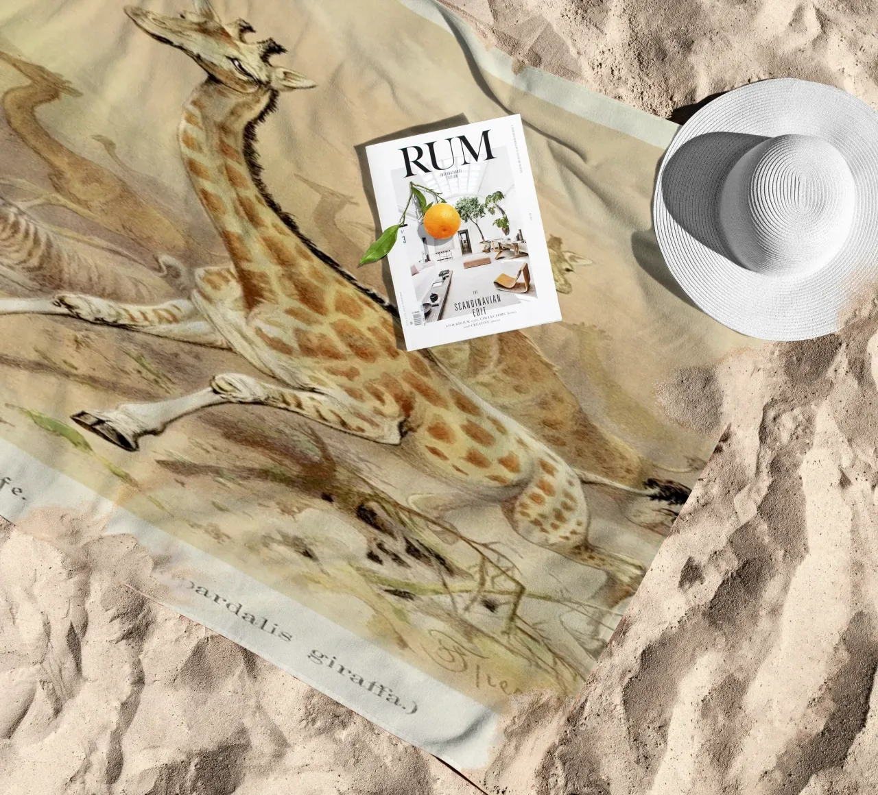 Racing Giraffes telo mare da Flora & Fauna