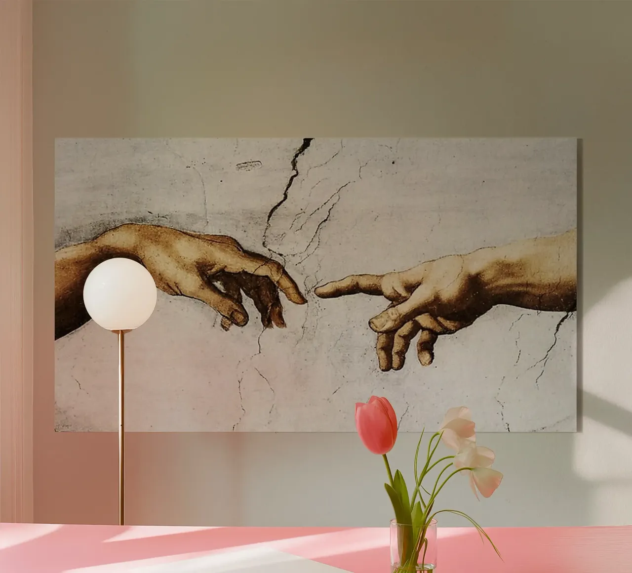 Michelangelo - Hands plexiglass da Trending Art Company