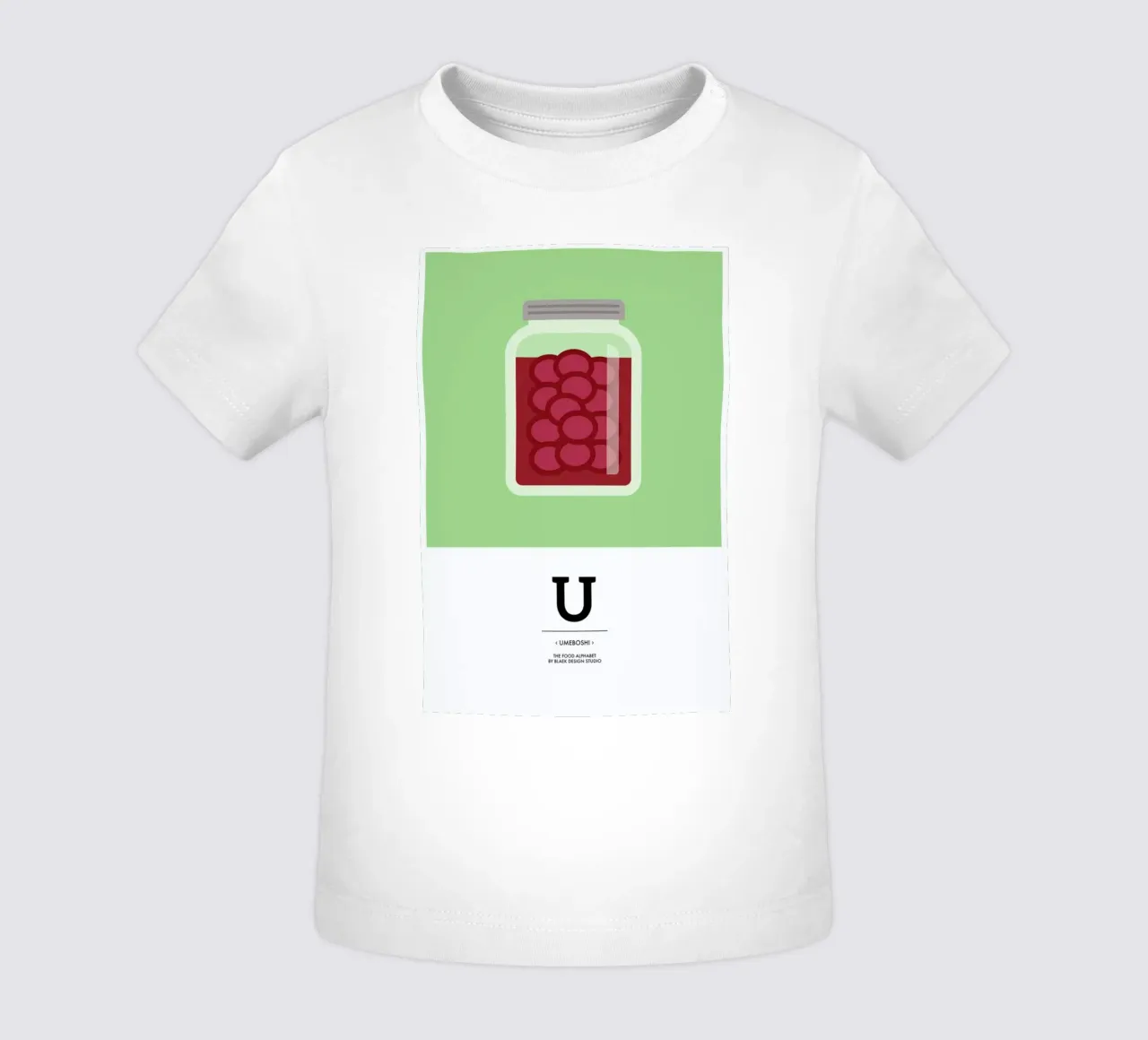 „The Food Alphabet“ - U like Umeboshi maglietta neonato da BLAEK Design Studio