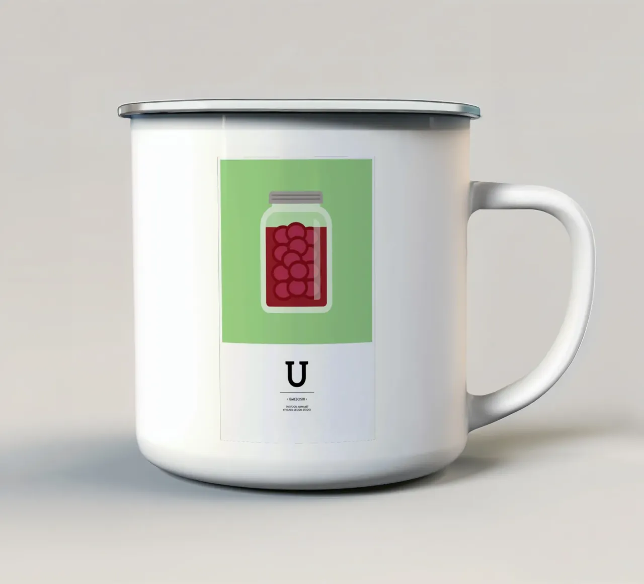 „The Food Alphabet“ - U like Umeboshi tazza in smalto da BLAEK Design Studio
