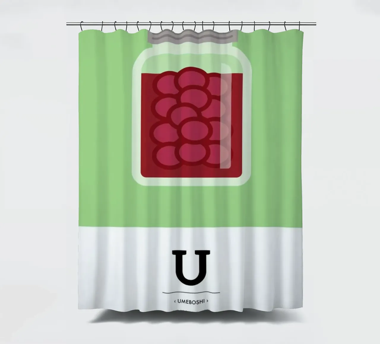 „The Food Alphabet“ - U like Umeboshi tenda da doccia da BLAEK Design Studio