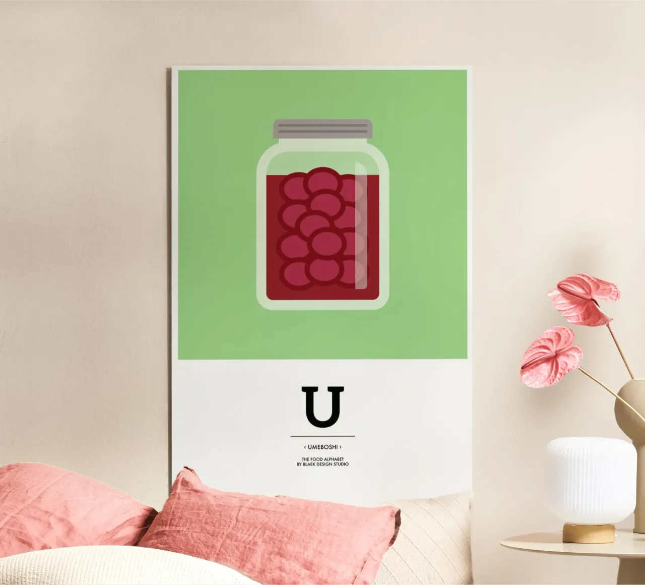 „The Food Alphabet“ - U like Umeboshi alluminio dibond da BLAEK Design Studio
