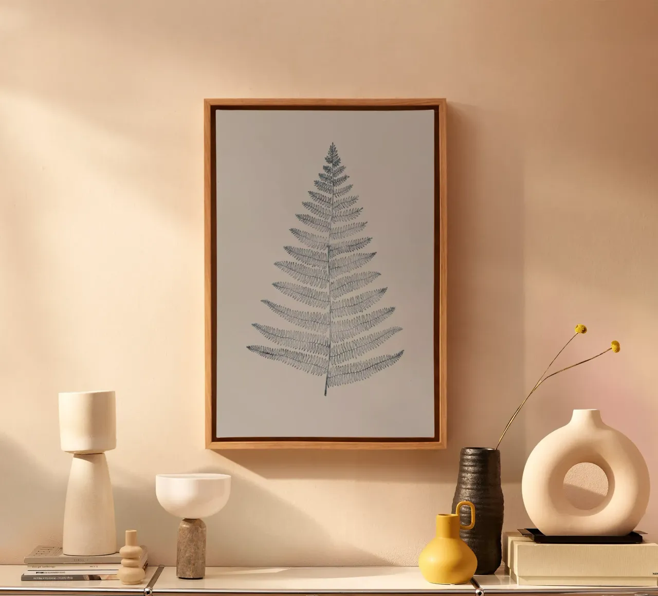 Botanica Minimalistica No.1 tela con Cornice a cassetta da Kubistika