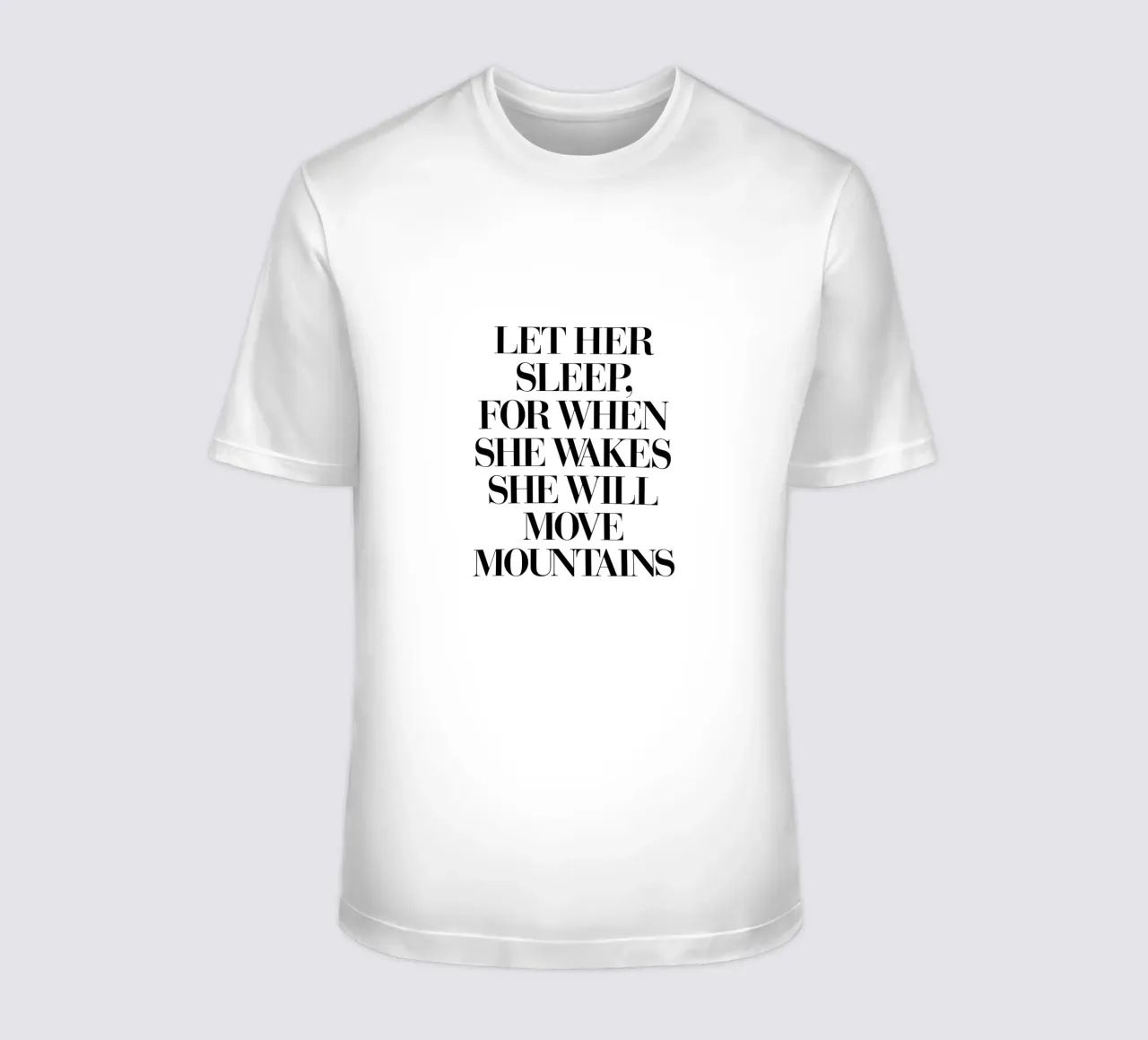 Lei sposterà le montagne Design tipografico t-shirt da THE MOTIVATED TYPE