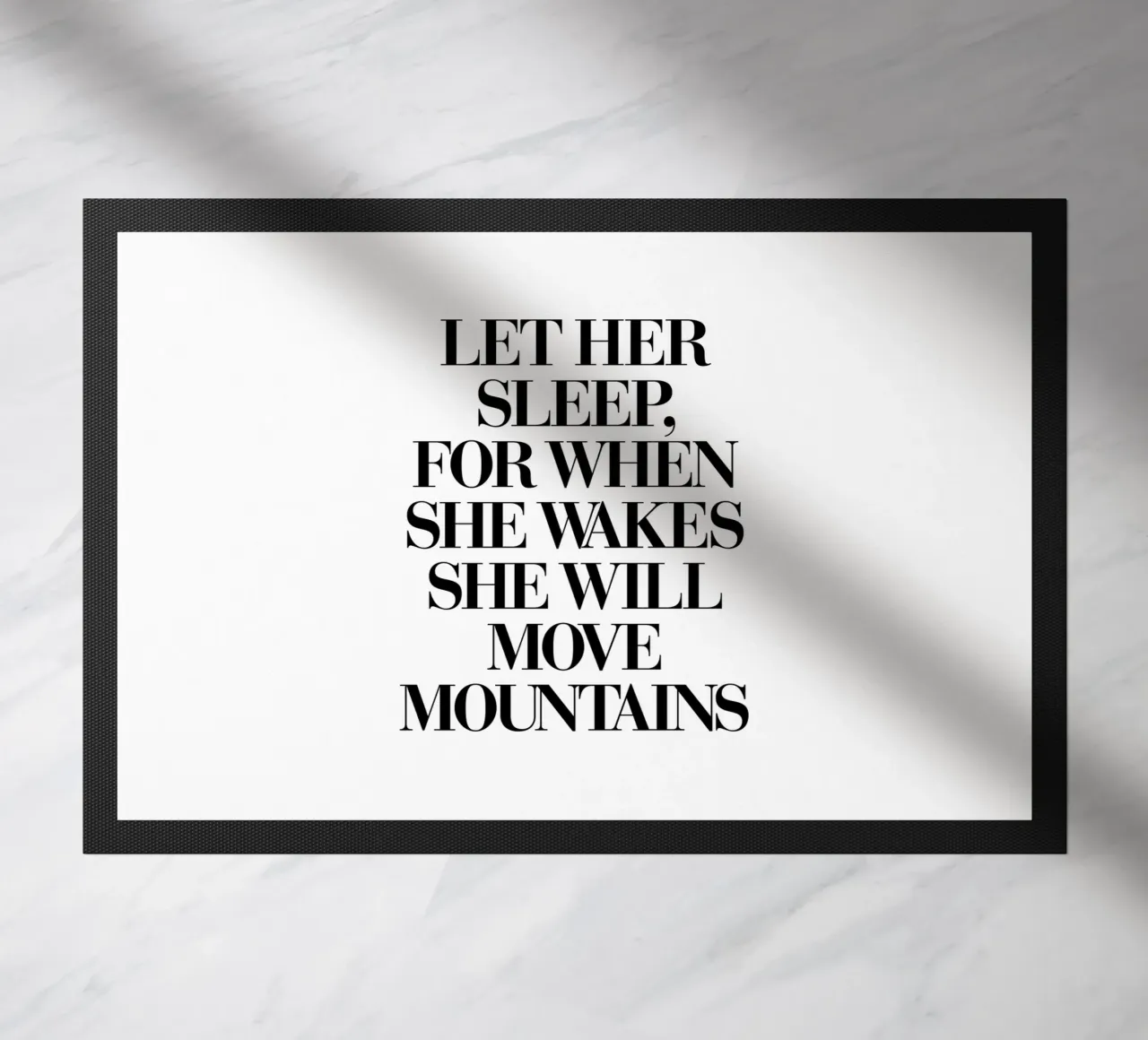 Lei sposterà le montagne Design tipografico zerbino da THE MOTIVATED TYPE