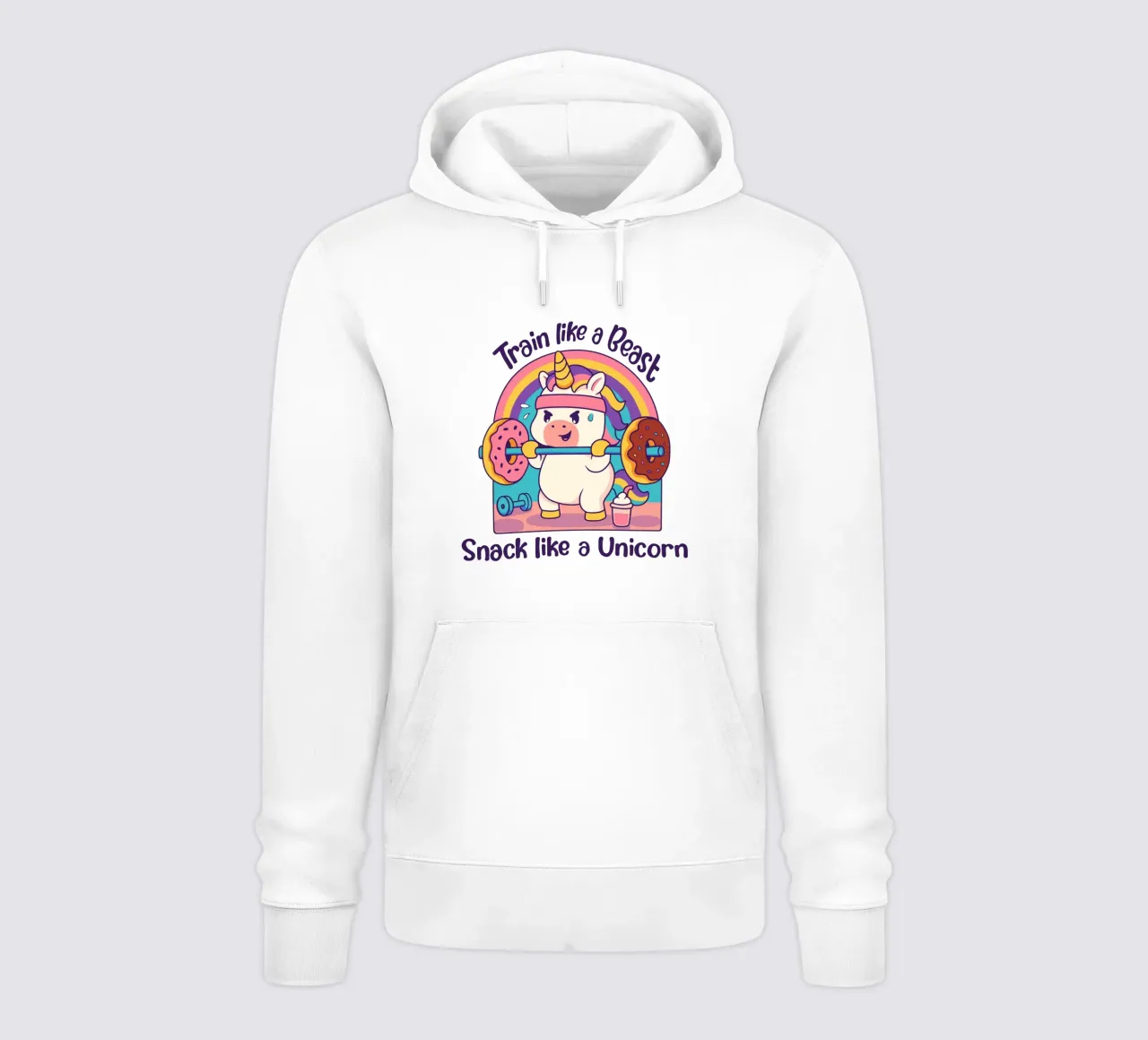Entrena como una bestia, merienda como un unicornio sudadera con capucha de Loobs
