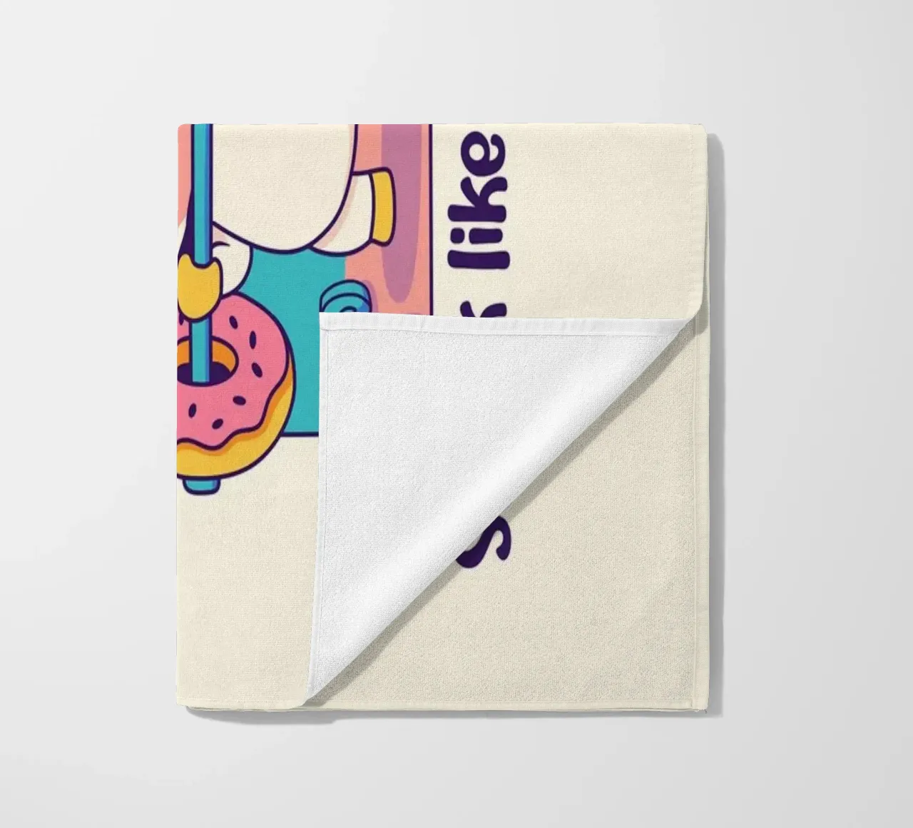 Train lile a Beast, snack like a Unicorn beach towel by Loobs