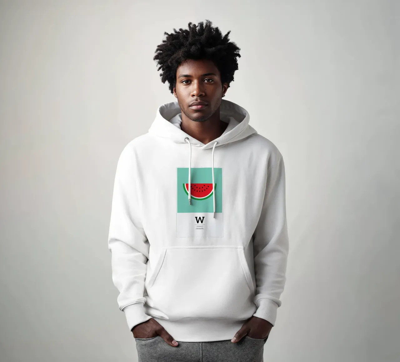 „The Food Alphabet“ - W like Watermelon felpa con cappuccio da BLAEK Design Studio