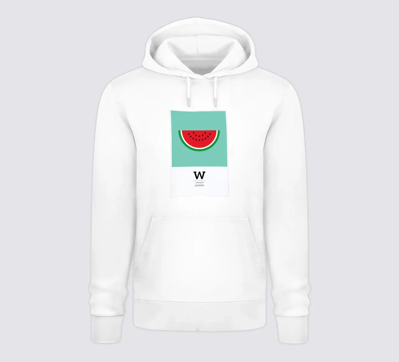„The Food Alphabet“ - W like Watermelon felpa con cappuccio da BLAEK Design Studio