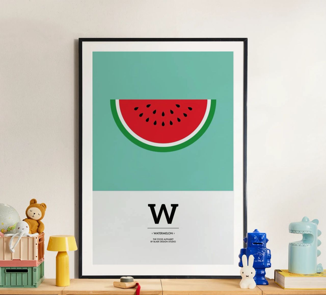 „The Food Alphabet“ - W like Watermelon poster by BLAEK Design Studio