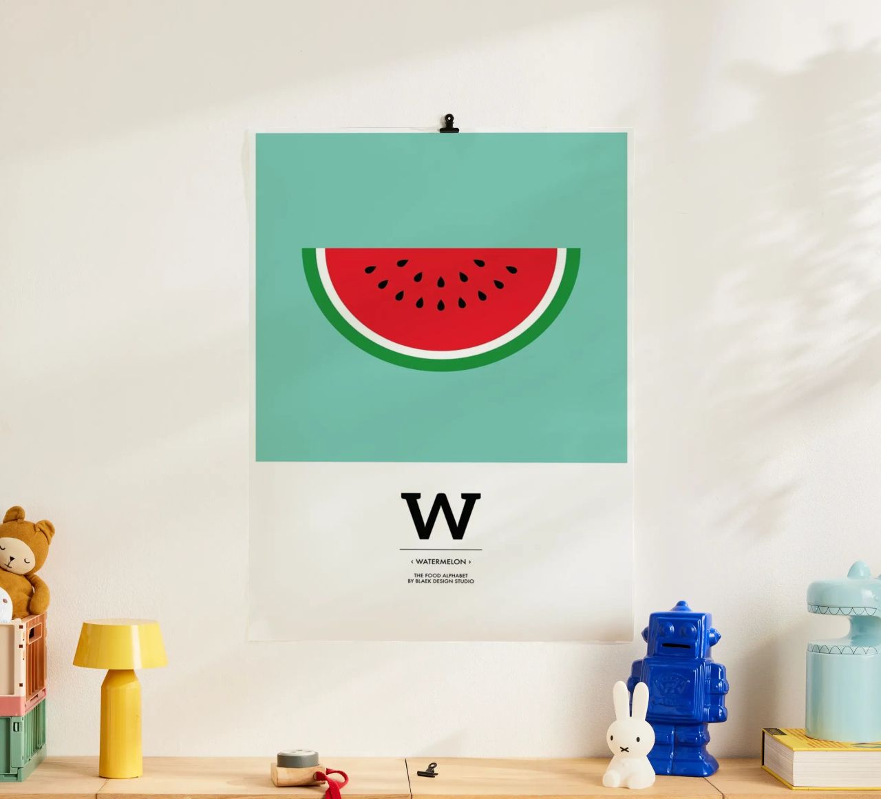 „The Food Alphabet“ - W like Watermelon poster by BLAEK Design Studio