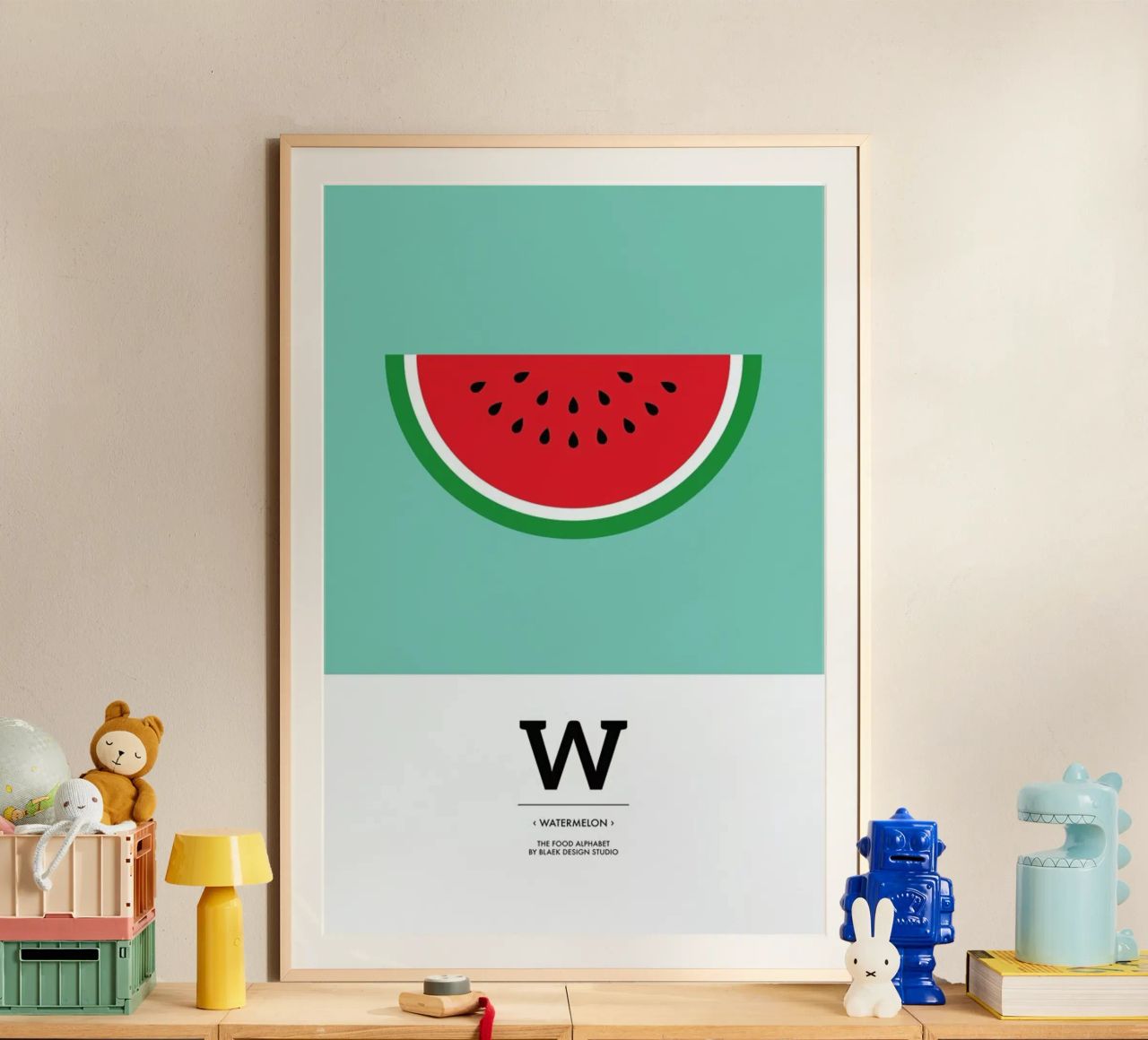 „The Food Alphabet“ - W like Watermelon poster by BLAEK Design Studio