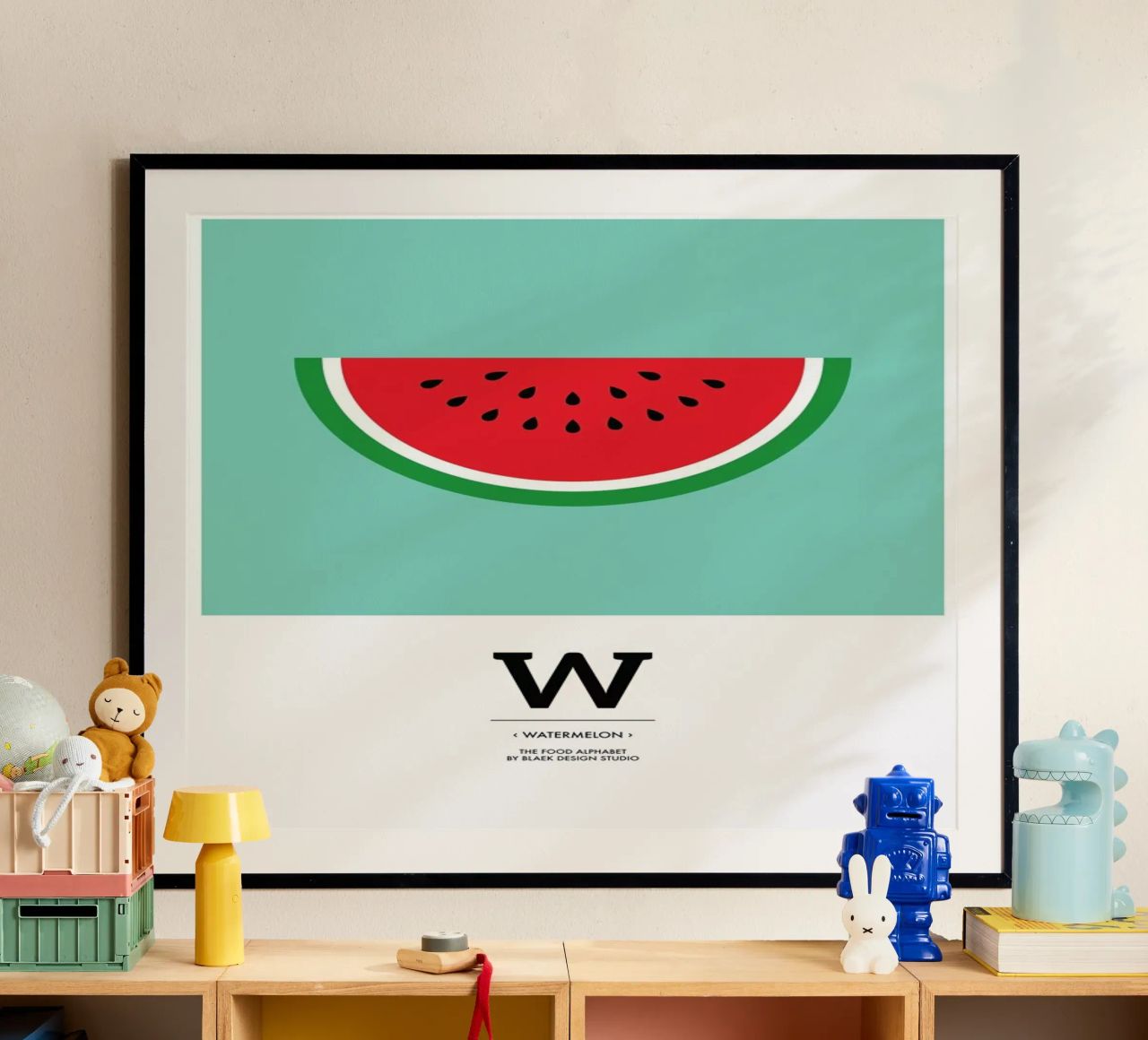 „The Food Alphabet“ - W like Watermelon poster by BLAEK Design Studio