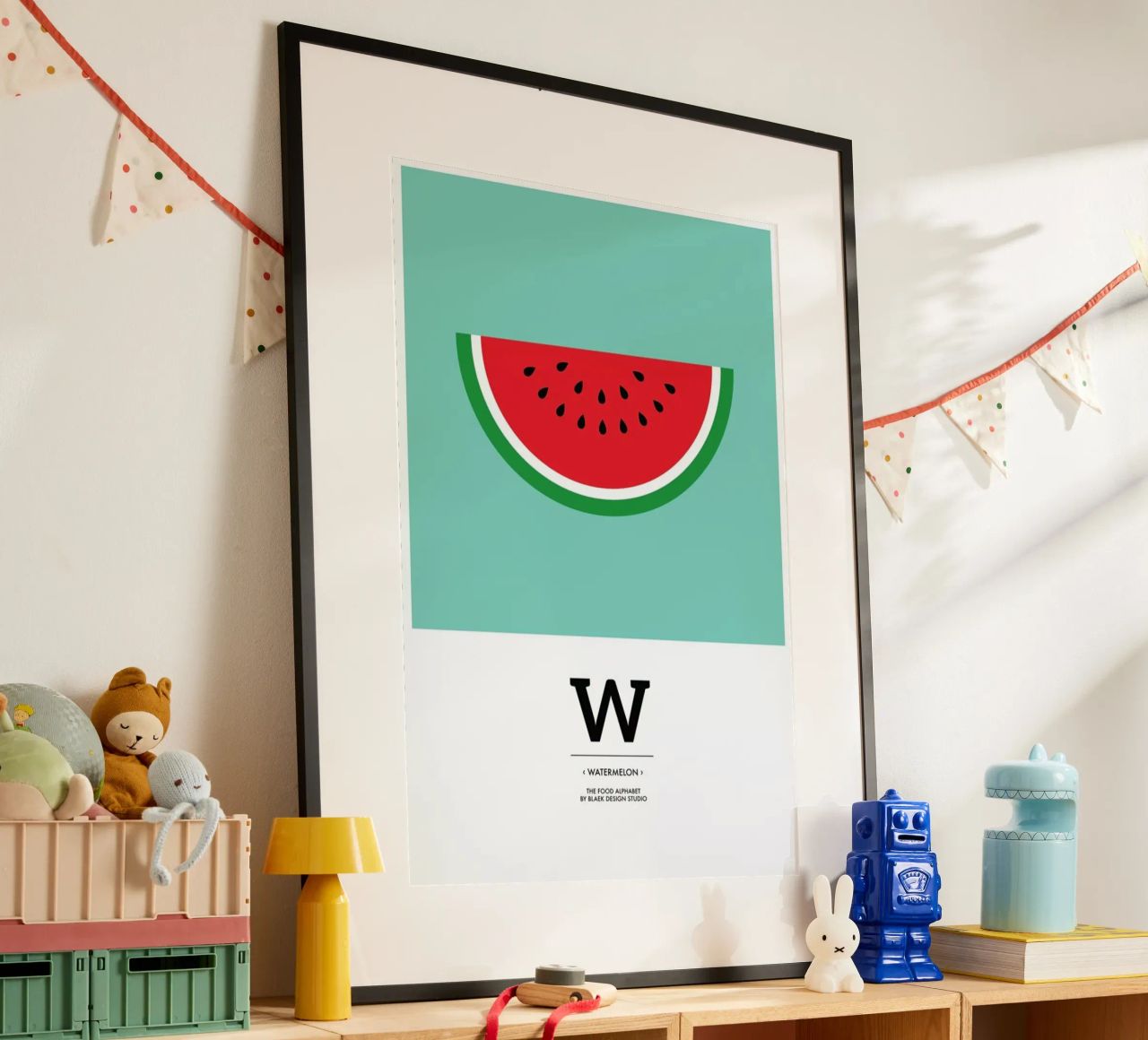 „The Food Alphabet“ - W like Watermelon poster by BLAEK Design Studio