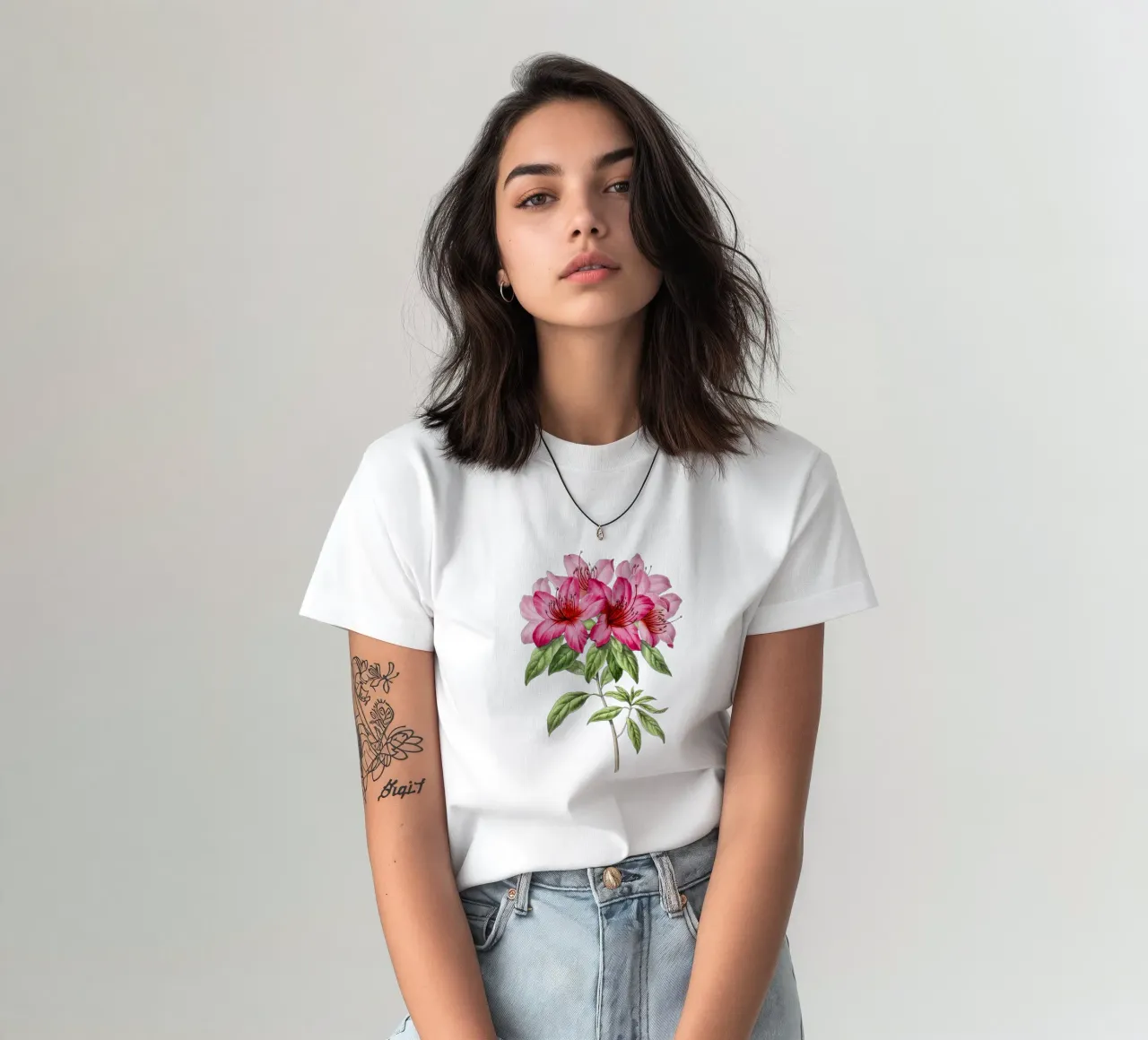Bloom: Pink Azalea Botanical Illustration t-shirt da Pretty Flowers Vintage Botanicals