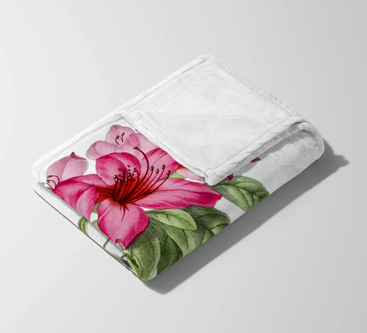 Bloom: Pink Azalea Botanical Illustration coperta in pile da Pretty Flowers Vintage Botanicals