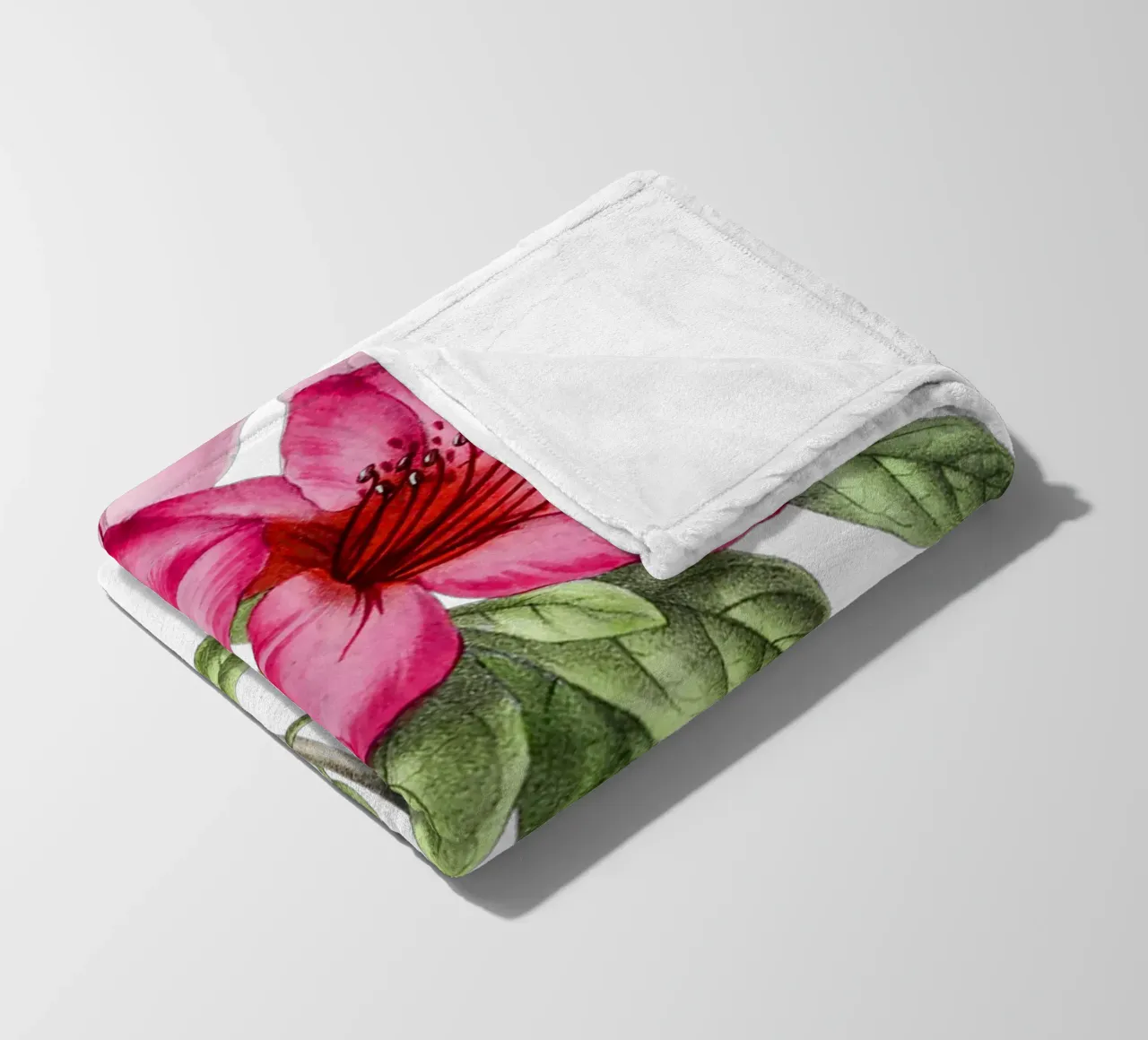 Bloom: Pink Azalea Botanical Illustration coperta in pile da Pretty Flowers Vintage Botanicals