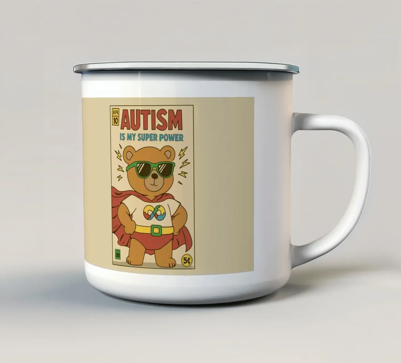 L'autismo è il mio superpotere tazza in smalto da Loobs