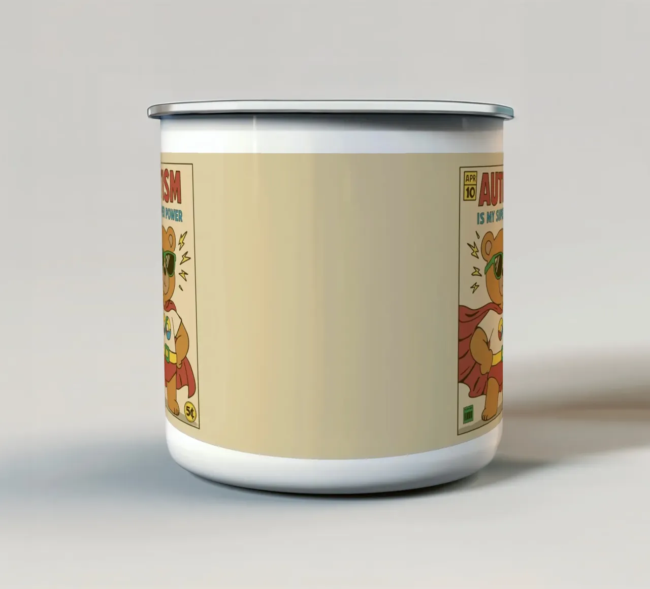 L'autismo è il mio superpotere tazza in smalto da Loobs