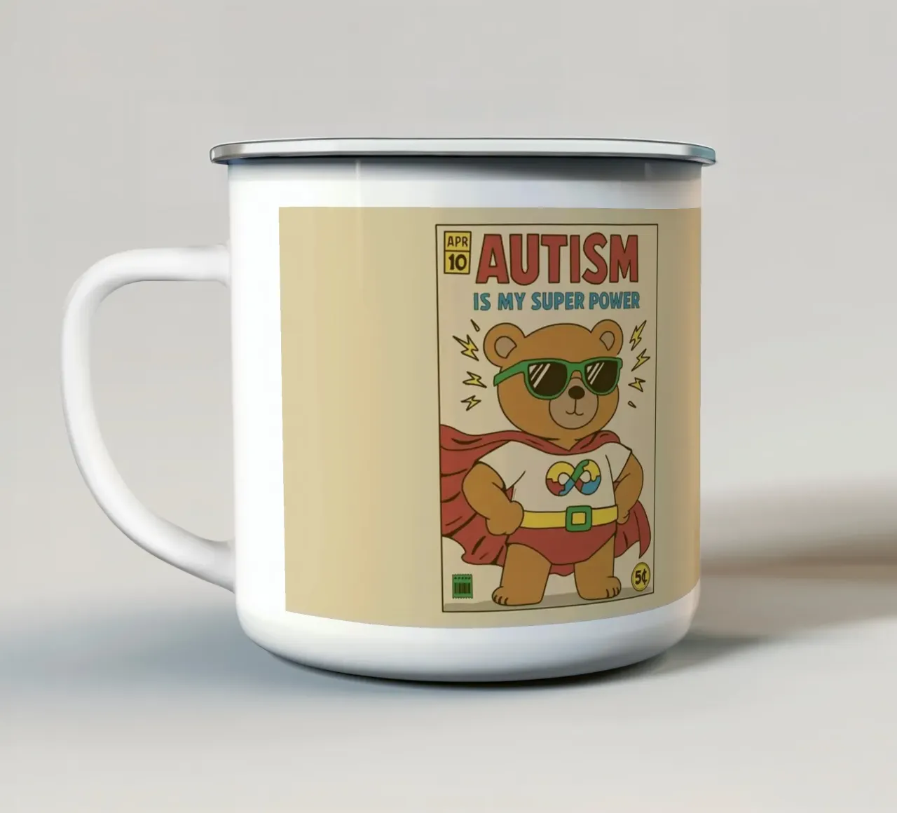 L'autismo è il mio superpotere tazza in smalto da Loobs