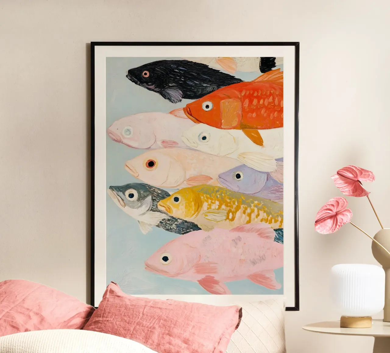 The Fishesh poster con telaio in alluminio da Gypsy Galleria