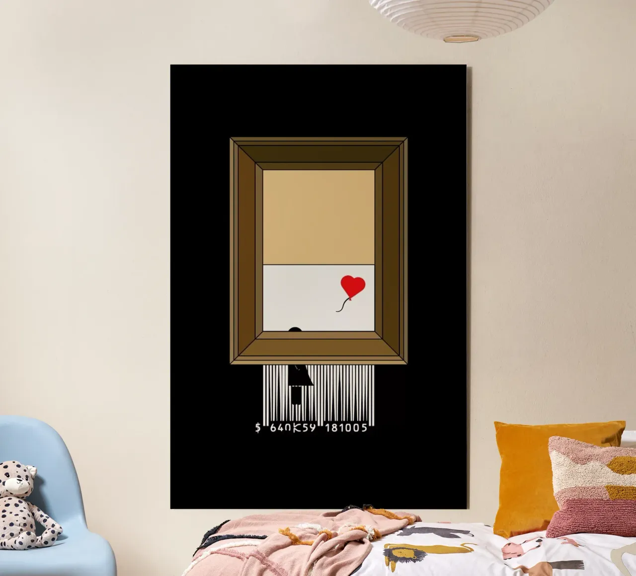 Banksy Shredding alluminio dibond da Viktor Hertz