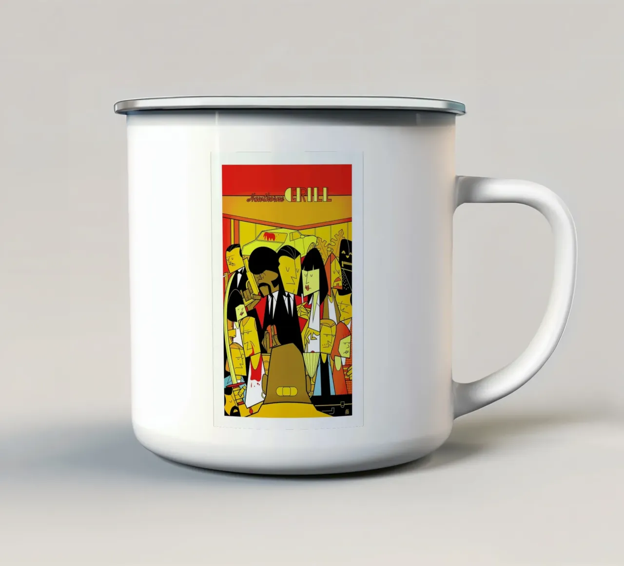 Royal with cheese tazza in smalto da Ale Giorgini