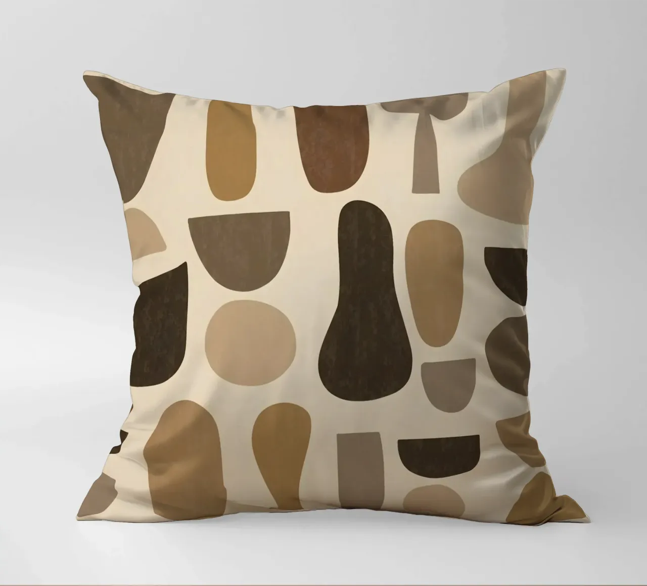 Abstract Organic Shapes in Browns cuscino da Gypsy Galleria