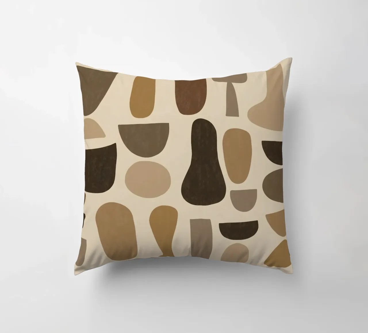 Abstract Organic Shapes in Browns cuscino da Gypsy Galleria