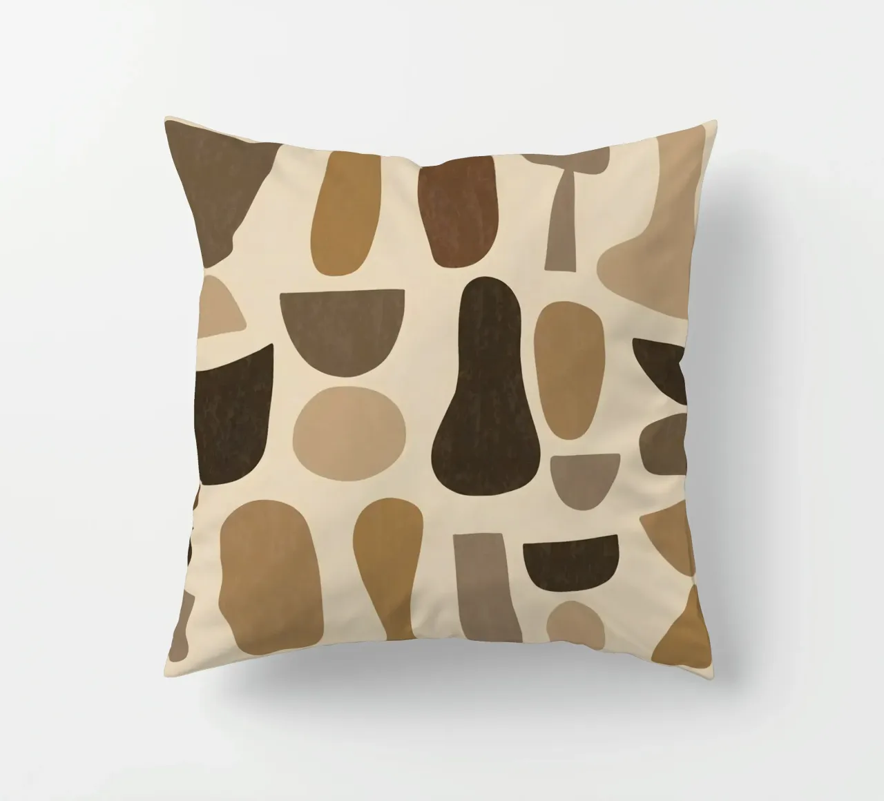 Abstract Organic Shapes in Browns cuscino da Gypsy Galleria