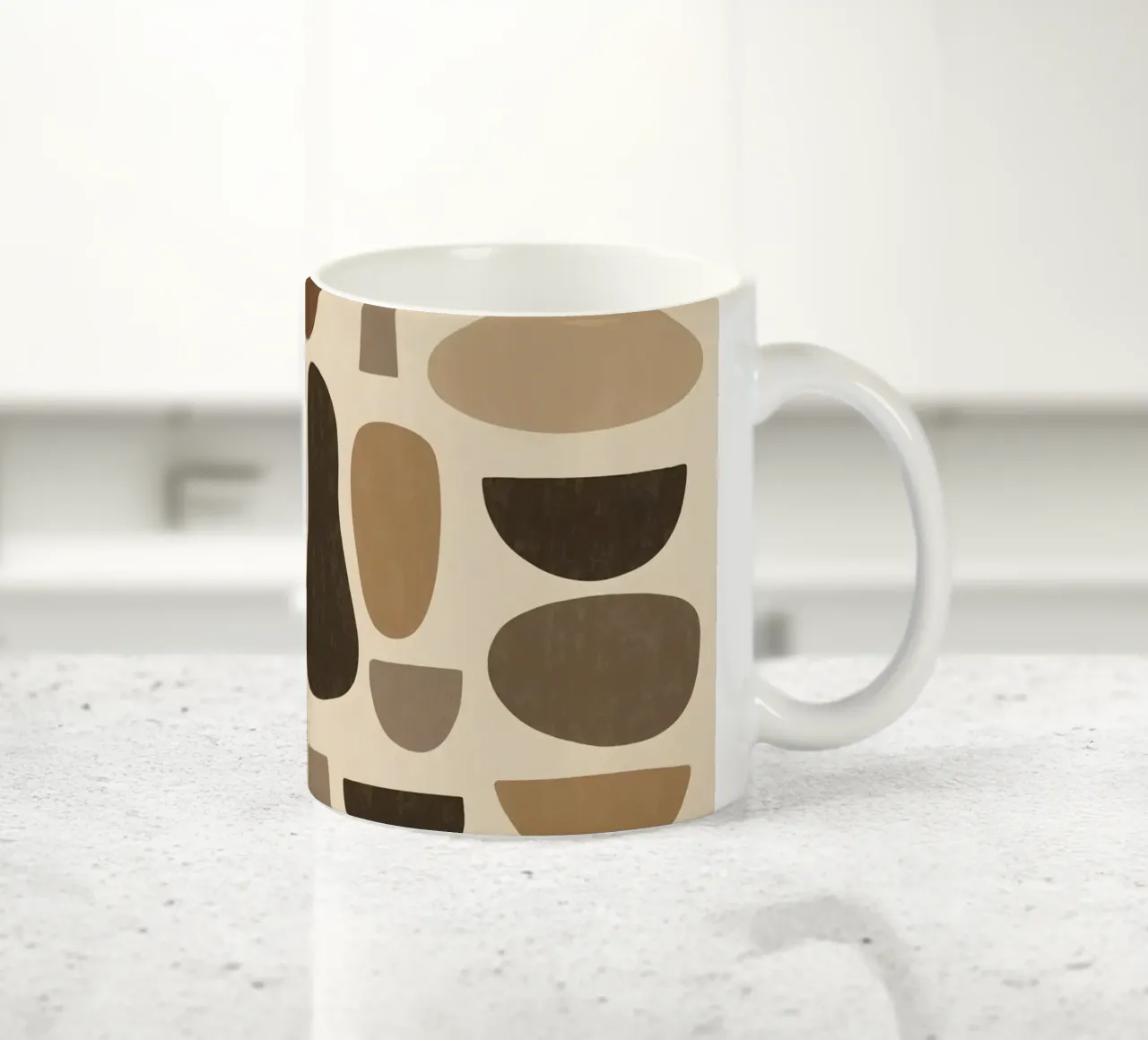 Abstract Organic Shapes in Browns tazza in ceramica da Gypsy Galleria