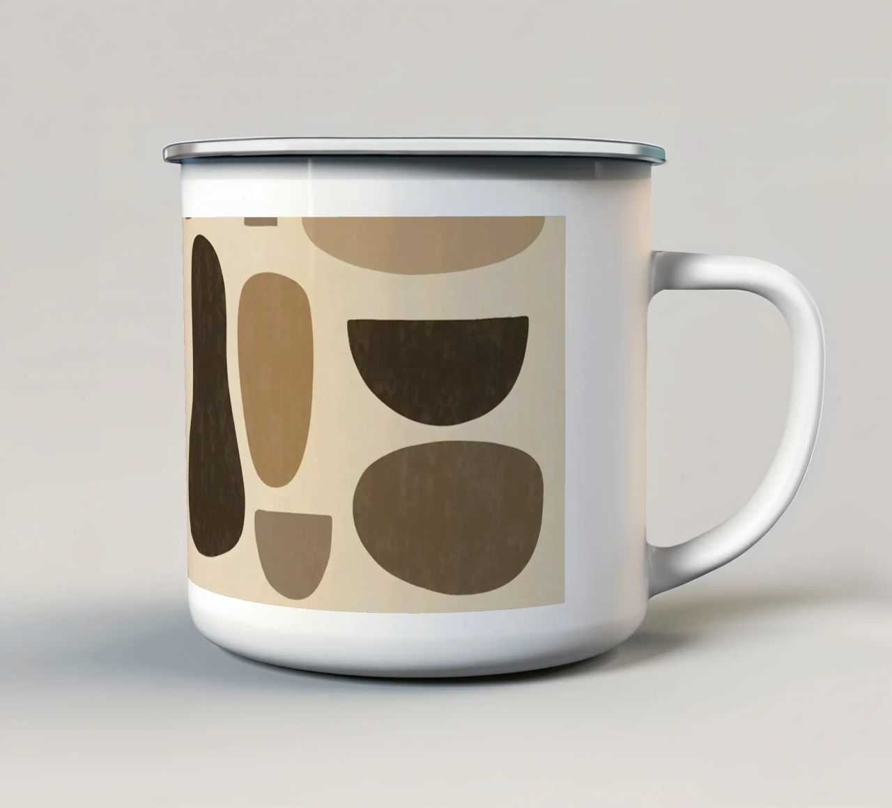 Abstract Organic Shapes in Browns tazza in smalto da Gypsy Galleria