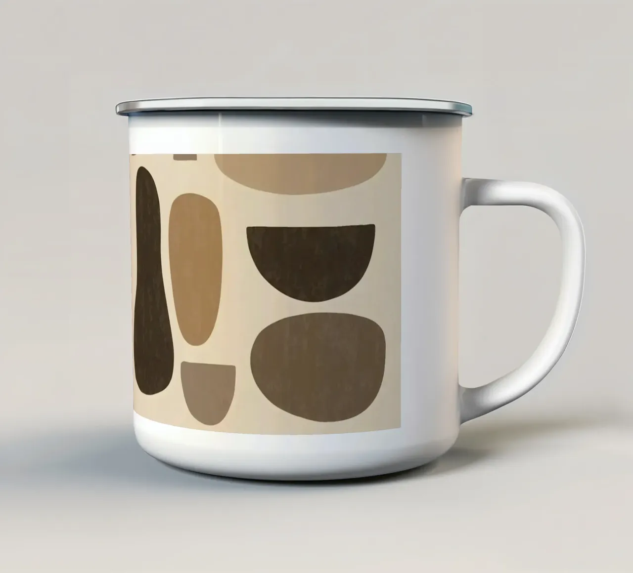 Abstract Organic Shapes in Browns tazza in smalto da Gypsy Galleria