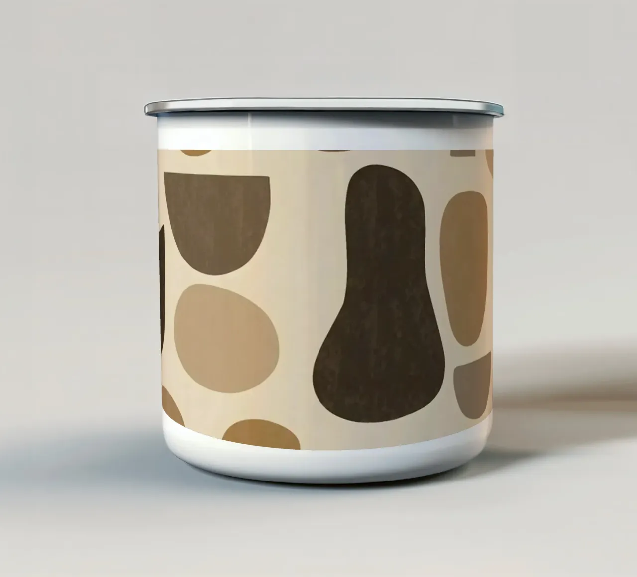 Abstract Organic Shapes in Browns tazza in smalto da Gypsy Galleria