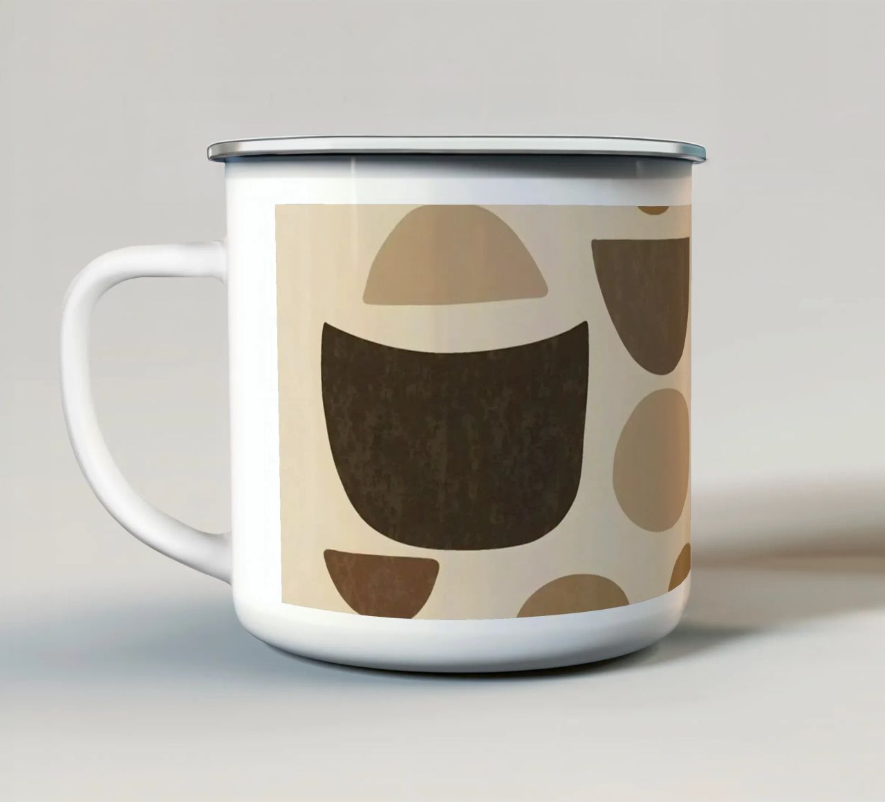 Abstract Organic Shapes in Browns tazza in smalto da Gypsy Galleria