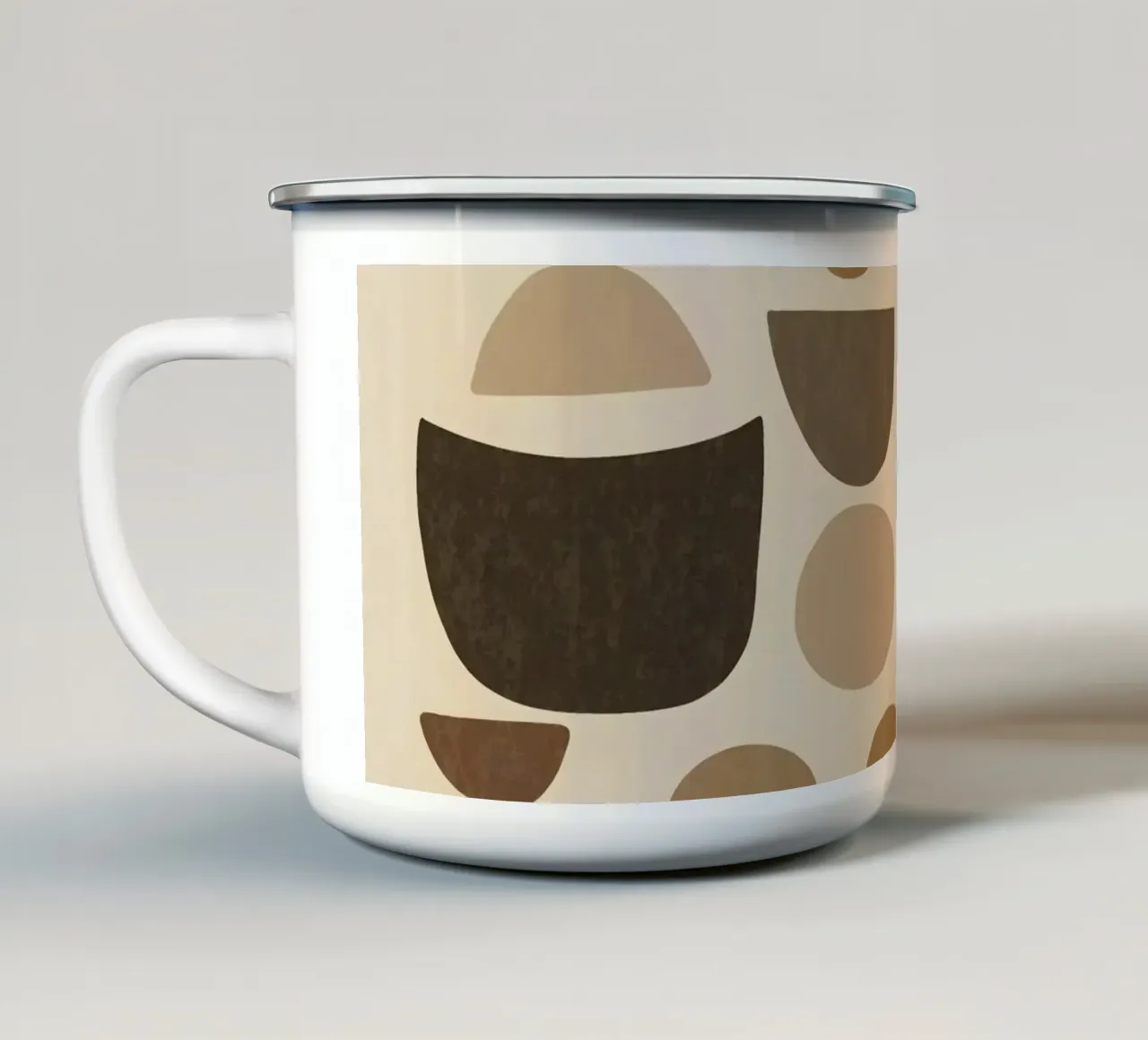 Abstract Organic Shapes in Browns tazza in smalto da Gypsy Galleria