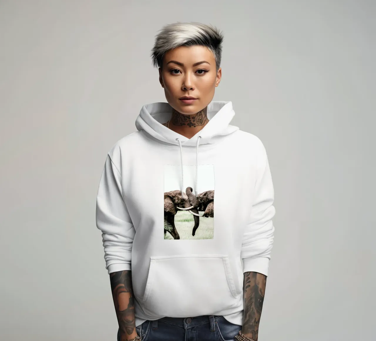 Elephants at Play felpa con cappuccio da Natural Kingdom