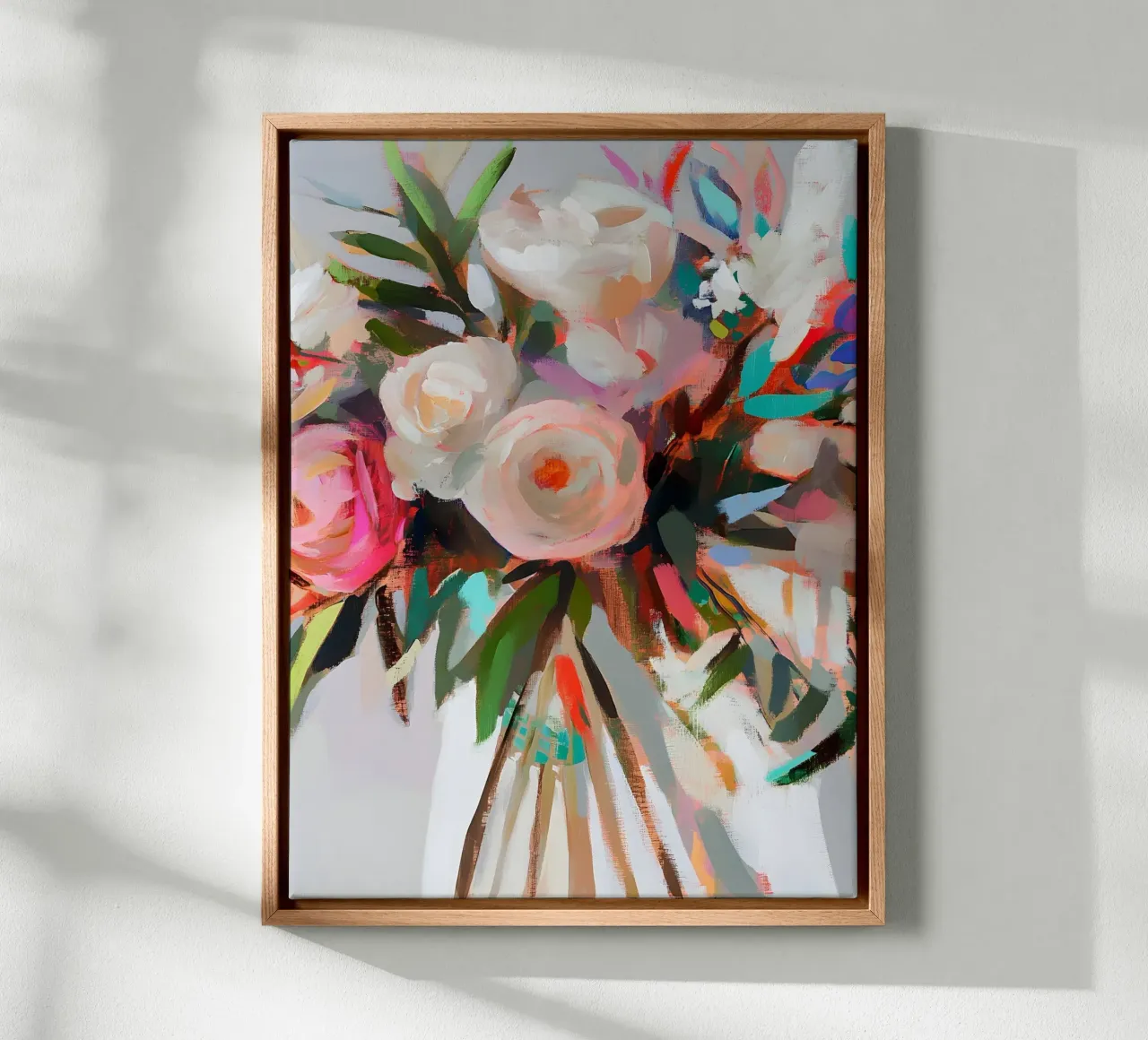 Abstract Bouquet tela con Cornice a cassetta da Gypsy Galleria