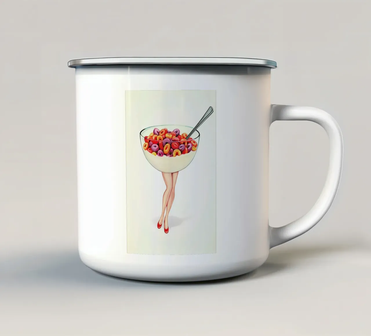 Cereal Pin-up Fruit tazza in smalto da Kelly Gilleran