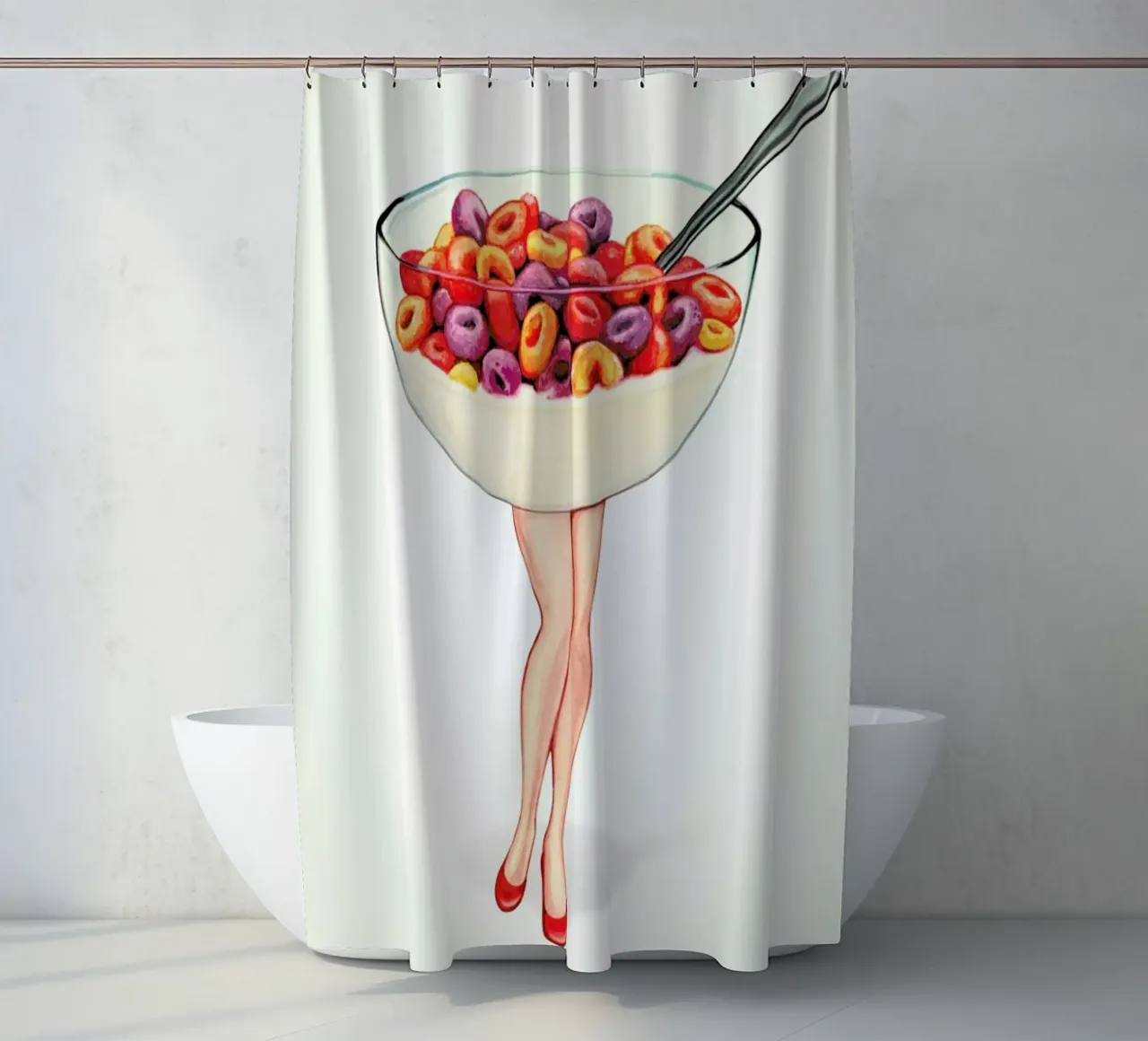 Cereal Pin-up Fruit tenda da doccia da Kelly Gilleran
