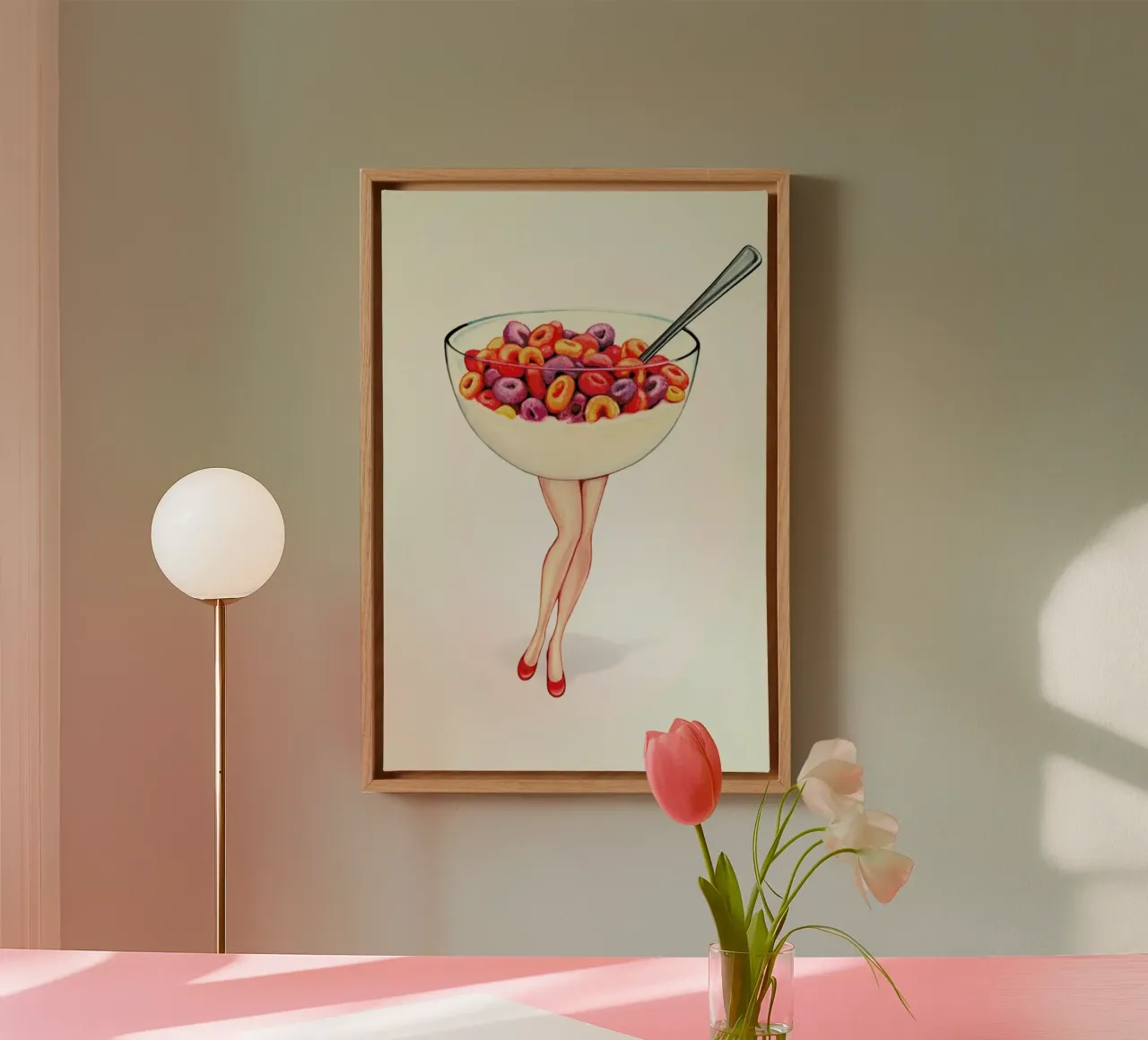 Cereal Pin-up Fruit canvas van Kelly Gilleran