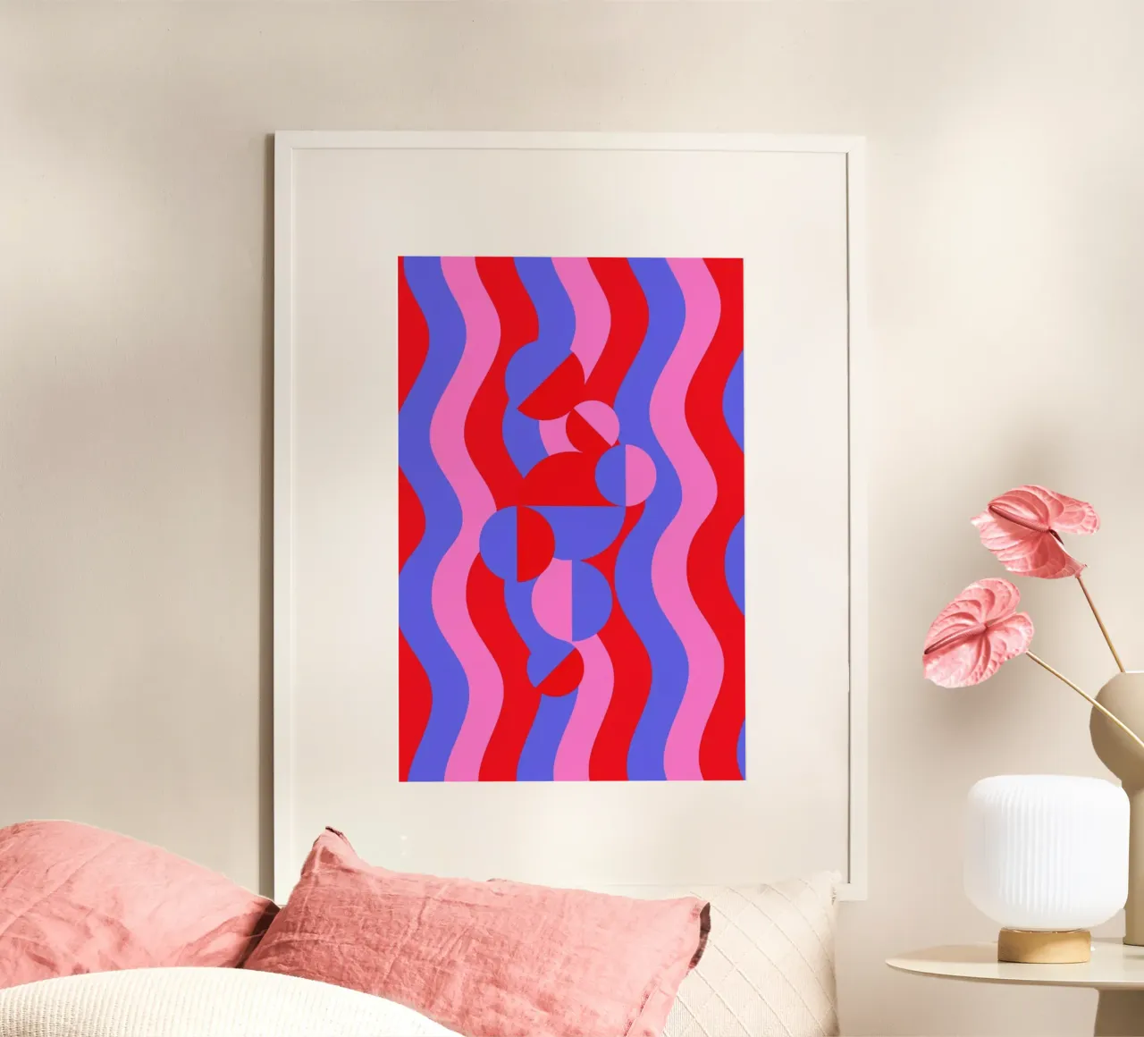 Wavy Feels poster con telaio in legno da La Come Di