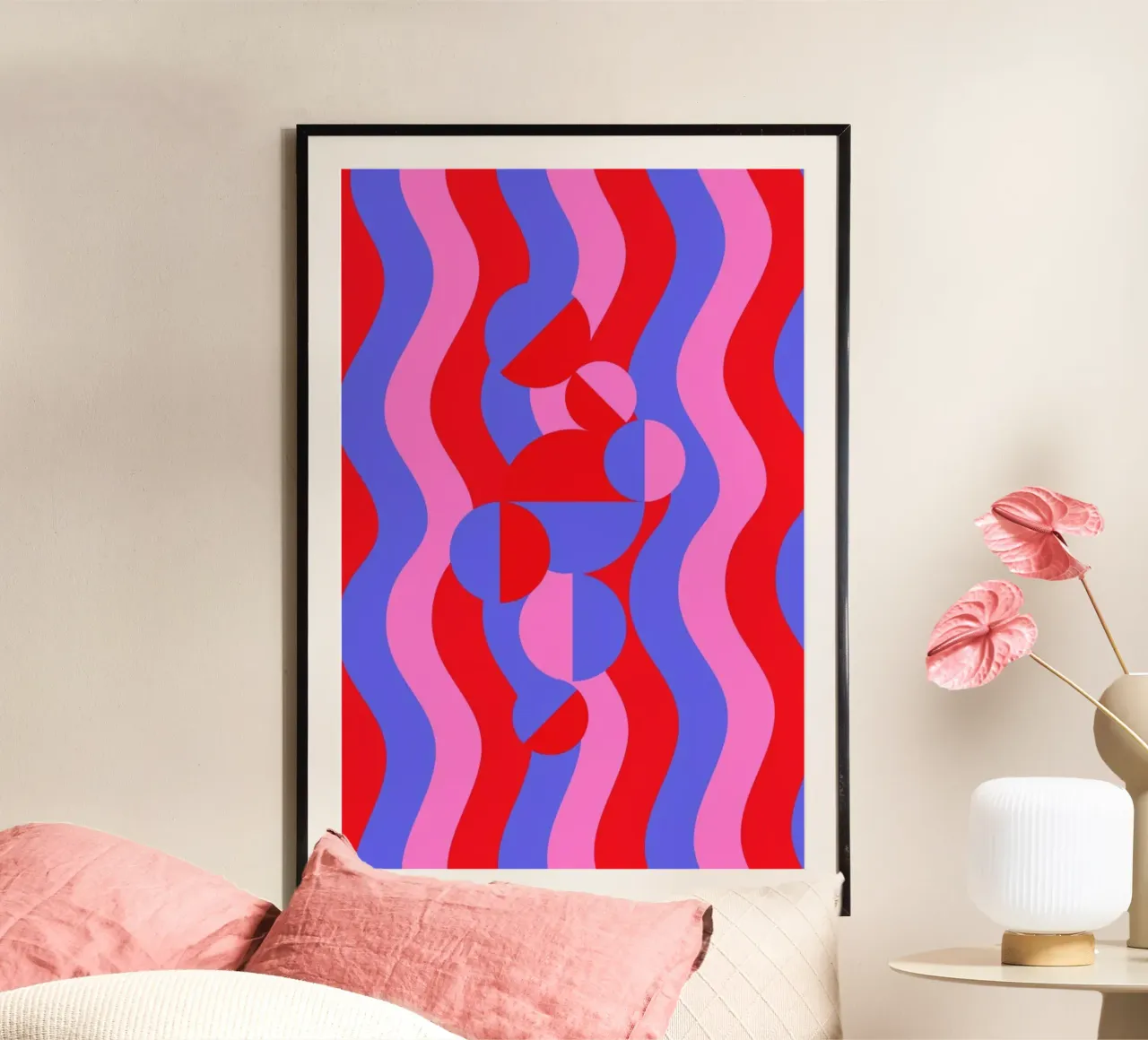 Wavy Feels poster con telaio in legno da La Come Di